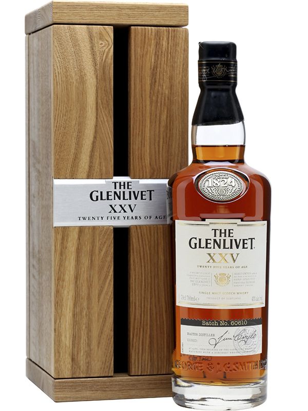 Віскі The Glenlivet 25 років витримки 43% в подарунковій дерев'яній упаковці