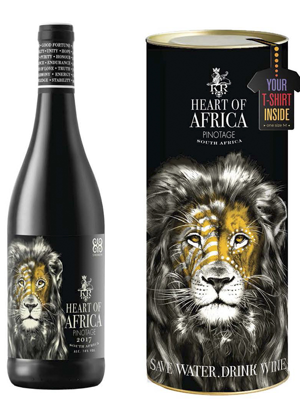 Вино Pinotage Heart of Africa The Grinder червоне сухе + футболка в тубусе 14%