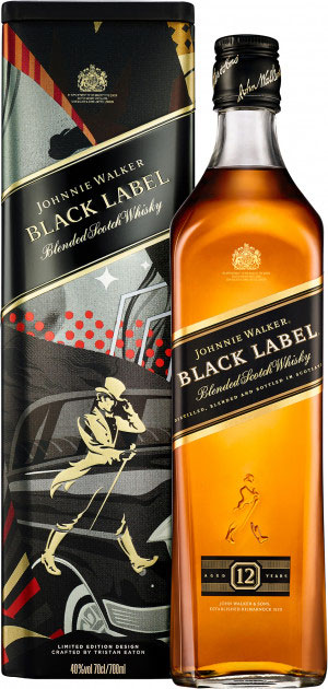 Віскі Johnnie Walker Black label 12 років витримки 40% в металевій упаковці