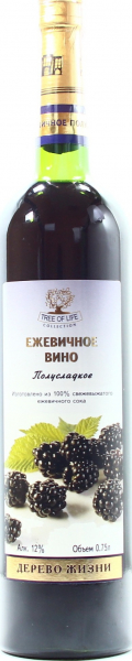 Плодове вино ежевичное Three of Life червоне напівсолодке