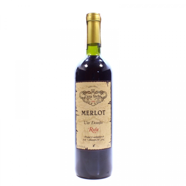 Вино Casa Veche Merlot червоне напівсухе 10-12%