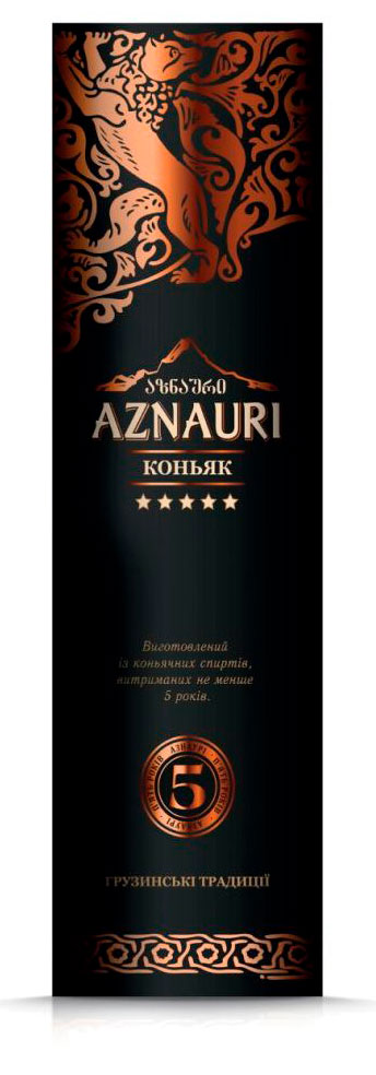 Коньяк Aznauri 5 років витримки 40% в тубусі