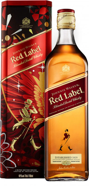 Віскі Johnnie Walker Red label витримка 4 роки 40% в металевій упаковці