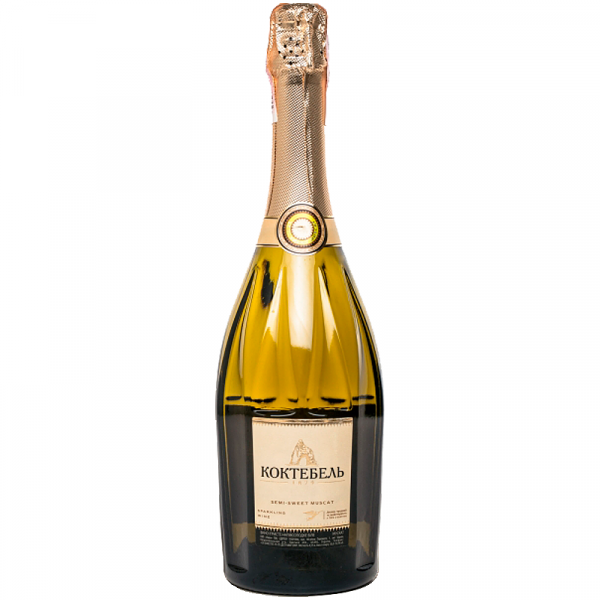 Вино ігристе Коктебель мускатне біле напівсолодке 10-13.5%