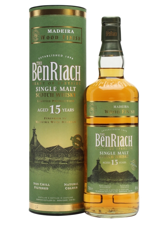 Віскі BenRiach Madeira 15 років в тубусі 46%