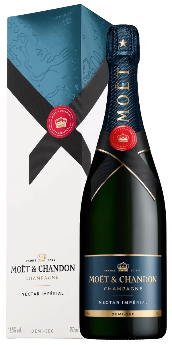 Шампанське Moet & Chandon Nectar Imperial біле напівсухе 12% в подарунковій упаковці