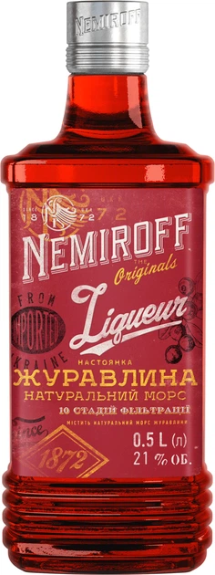Настоянка Nemiroff Журавлина на коньяку 21%